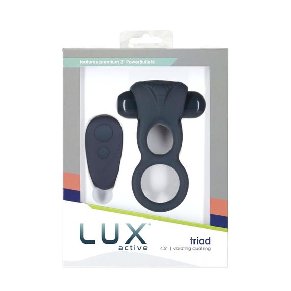 Подвійне ерекційне кільце з вібрацією Lux Active-Triad - Vibrating Dual Cock Ring, пульт ДК | Зображення 6