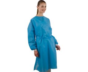 Захисні халати Dochem, медичні, одноразові, з манжетами, сині, 40 г/м2, розмір L (10 шт.)