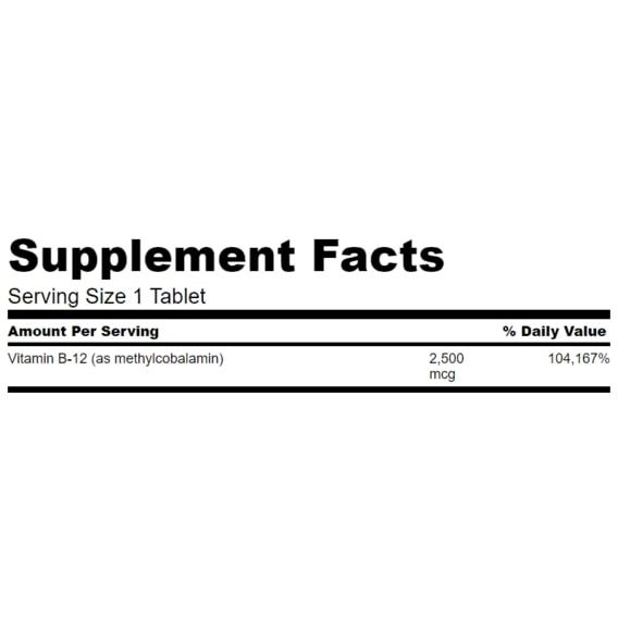 Вітамін Б12 Swanson Vitamin B-12 Methylcobalamin 2500 mcg 60 Tabs Cherry SWA-02783 | Зображення 2