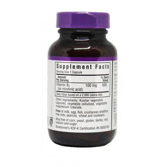 Ниацин Bluebonnet Nutrition Niacin 100 mg 90 Caps | Зображення 1