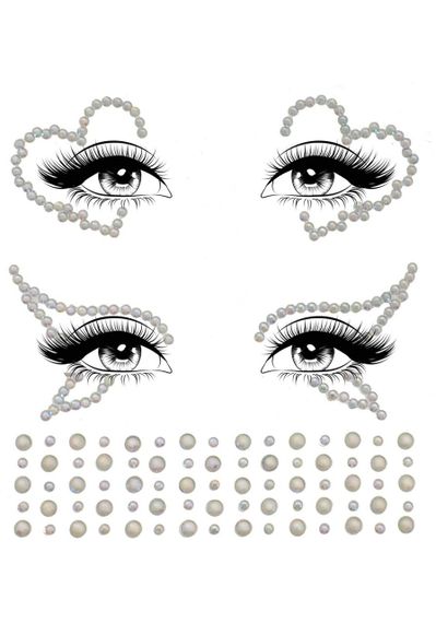 Набор страз-украшений для тела Leg Avenue Ayla face jewel sticker, наклейки, светятся в темноте Sex Aura | Зображення 1