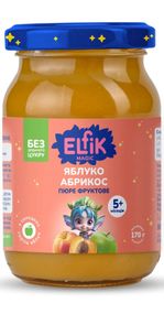 Пюре яблоко-абрикос Elfik Magic 170 г х 12 шт