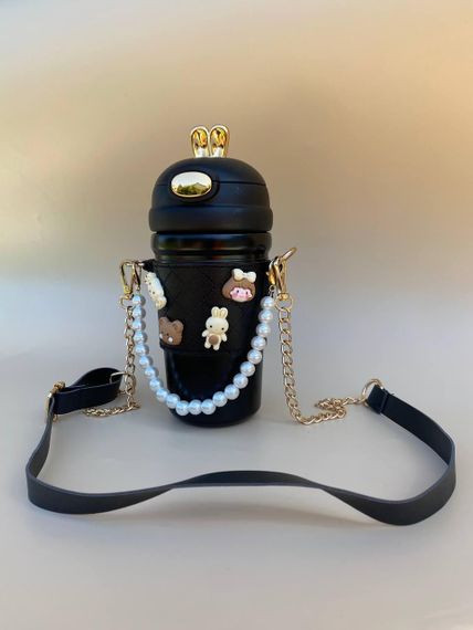 Термос непроливайка поїльник з трубочкою 480мл Чорний +щіточка в подарунок | Зображення 5