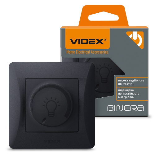 BINERA чорний графіт Вимикач диммерний LED 200W Videx