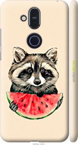 Чохол на Nokia 8.1 Єнотик з кавуном "4605m-1620-2448"