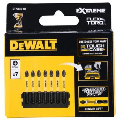 Набор бит DeWALT в касете для Tough Case, FlexTorq, L = 57 мм, бита Рh2 - 7 шт, (DT70817) | Зображення 1