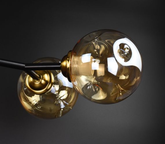 Люстра стельова на 6 лампочок 26489 Латунь 30-70х94х94 см. | Зображення 4