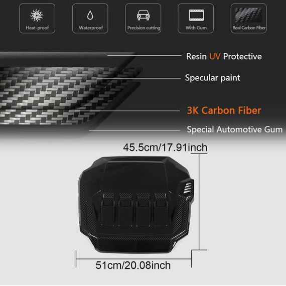 Крышка двигателя (для GTI, карбон) для Volkswagen Golf 8 2019- гг | Зображення 3