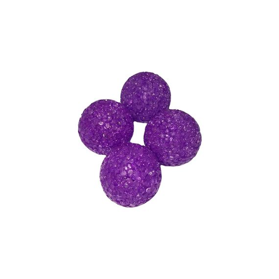 Игрушка для кошек ТМ "FOX" мяч глицериновый фиолетовый с бубенчиком, 4см, 25 шт/уп