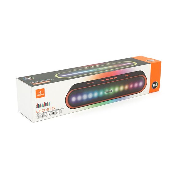 Колонка Kisonli LED-915 Bluetooth 5.0, 2х5W, 1200mAh, USB/TF/BT/FM/AUX | Зображення 1