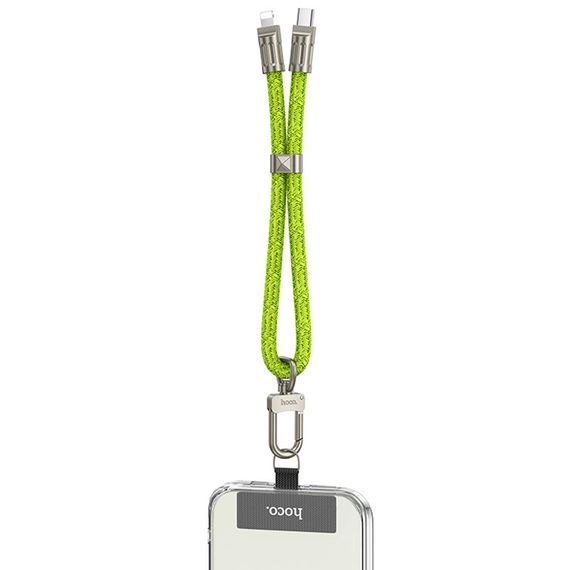 Дата кабель-шнурок Hoco GH5 Elegant Type-C to Lightning (0.21m) Fluorescent Green | Зображення 2
