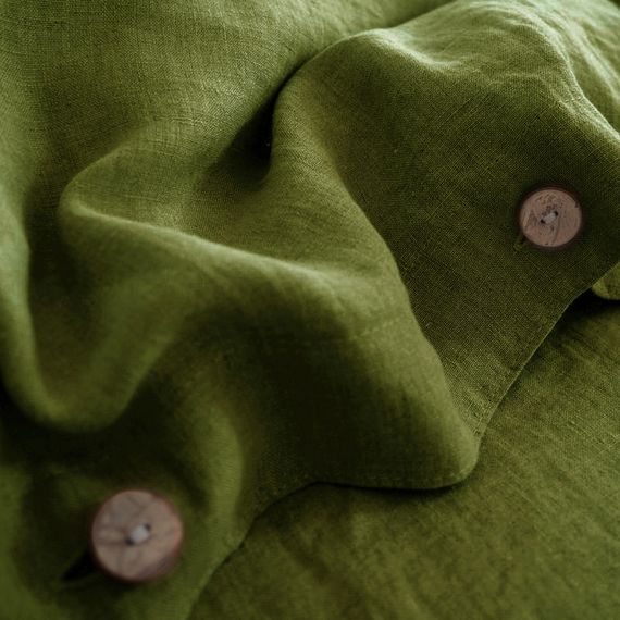 Комплект постельного белья SoundSleep Muse olive Stonewash лен Евро King 230х220 см оливковый (93254403) | Зображення 2