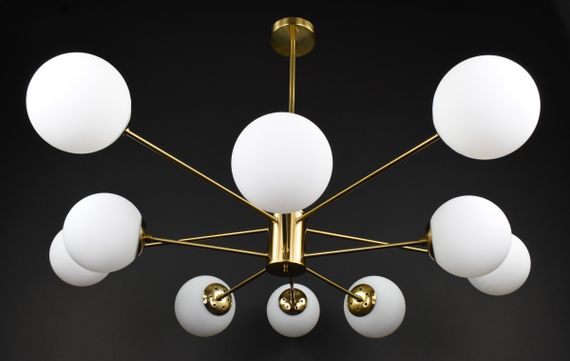 Люстра стельова на 10 лампочок 27784 Латунь 40-70х116х116 см. | Зображення 2