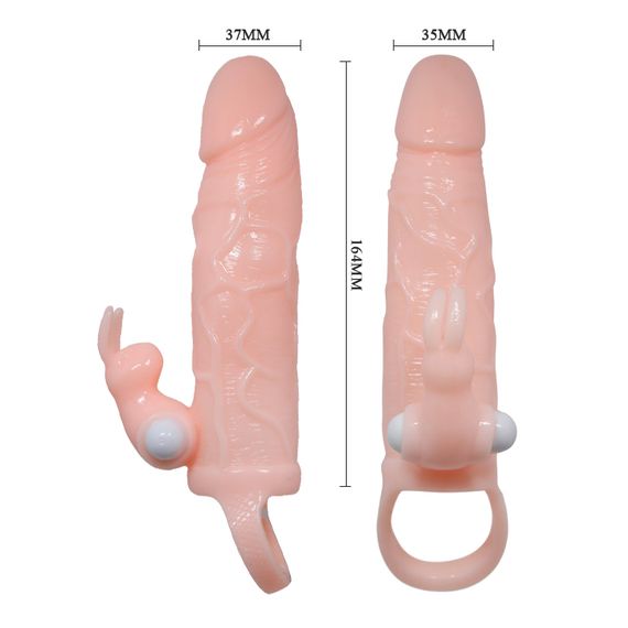 Насадка на член - Brave Man Vibrating Penis Sleeve 5,91" Flesh | Зображення 4