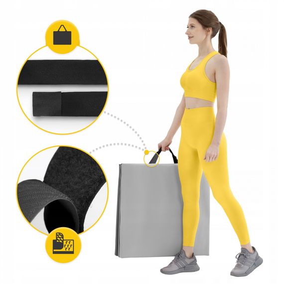 Мат гімнастичний складаний 4FIZJO 180 x 60 x 5 см 4FJ0571 Black/Grey (P-5907739319692) | Зображення 2