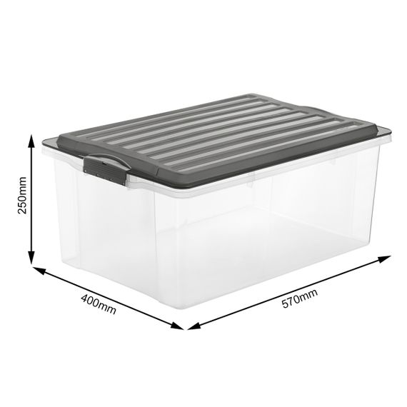 Контейнер для хранения пластиковый с крышкой Rotho (Рото) Compact A3, 38 л (17677) Серый | Зображення 4