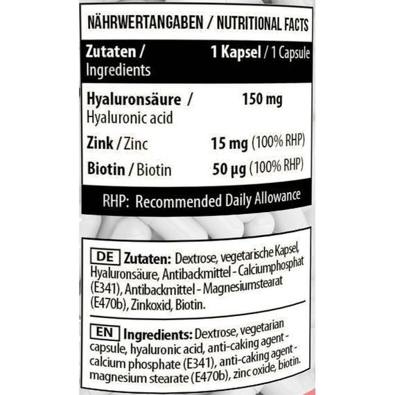 Комплекс до тренування MST Nutrition Hyaluronic Acid + Biotin + Zinc 90 Caps | Зображення 2