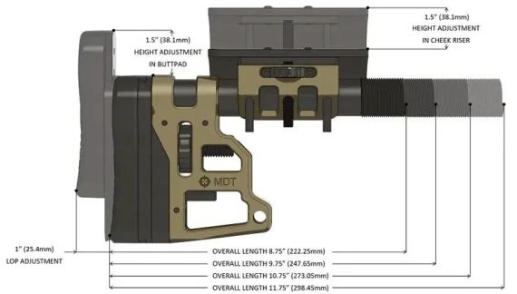 Приклад MDT Skeleton Carbine Stock 9.75. Матеріал - алюміній. Колір - пісочний | Зображення 3