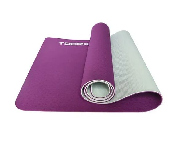 Килимок спортивний Toorx Yoga Professional TPE 183 х 60 х 0,6 см для йоги та фітнесу Burgundi/Perla (MAT-184)