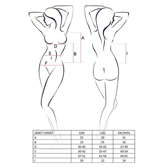 Корсет з пажами JANET CORSET white S/M - Passion, трусики, напівпрозорий | Зображення 2
