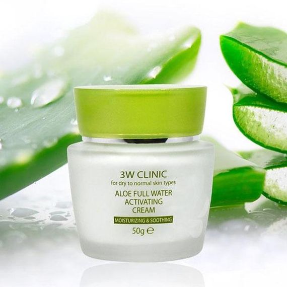 Крем для лица увлажняющий 3W Clinic Aloe Full Water Activating Cream (50 g) | Зображення 2