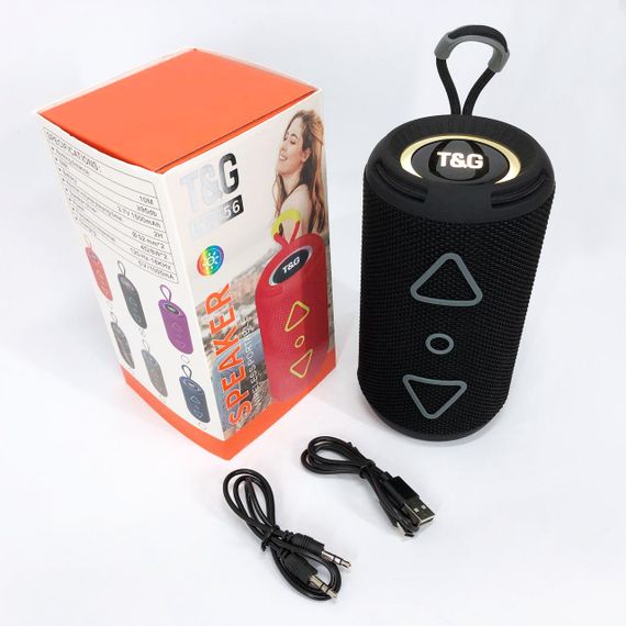 Bluetooth колонка портативная TG656 FM-радио, аккумуляторная колонка для музыки. Цвет: черный | Зображення 8