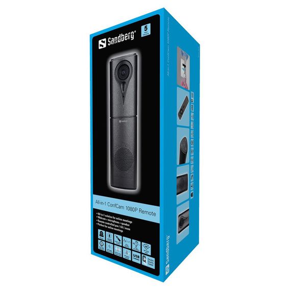 Веб-камера Sandberg All-in-1 ConfCam 1080P Remote Black (134-23) | Зображення 5