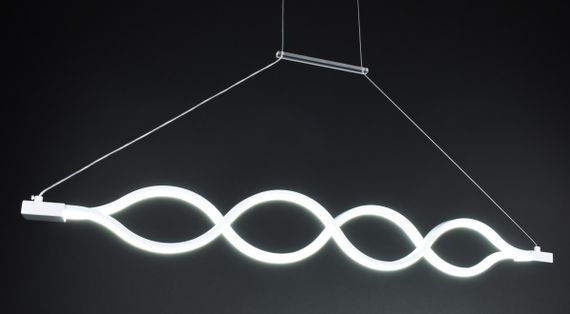 Люстра світлодіодна підвісна LED світильник для квартири на стелю лед 27442 Білий 30-110х6х122 см. | Зображення 3