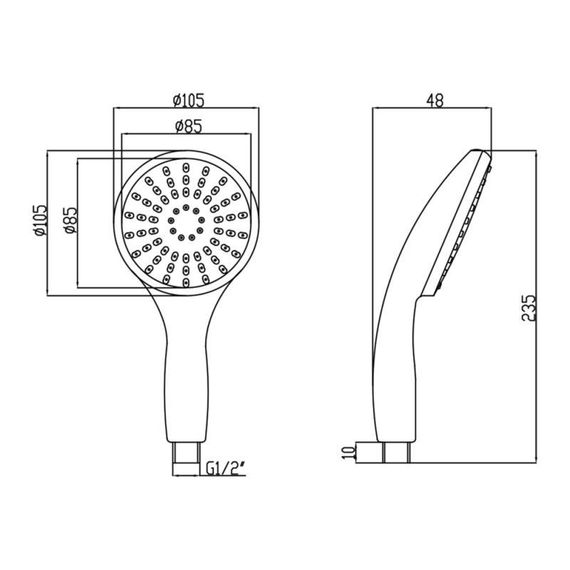 Лійка для ручного душу Лейки Lidz Niagara 20 80 мм округла LDNIA20CRM35448 Chrome | Зображення 1