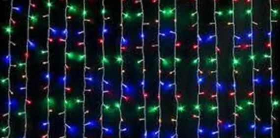 Світлодіодна гірлянда Водоспад 400LED 3х2м 220V Мікс Прозорий провід