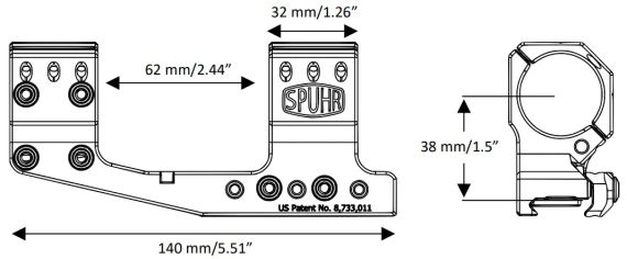 Моноблок Spuhr SP-3622 Gen3 з виносом. d - 30 мм. High. 6 MIL/20.6 MOA. Picatinny | Зображення 3