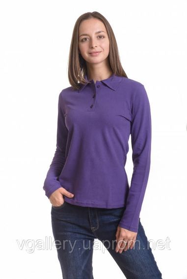 Футболка ПОЛО жіноча з довгим рукавом — тканина-лакота XL