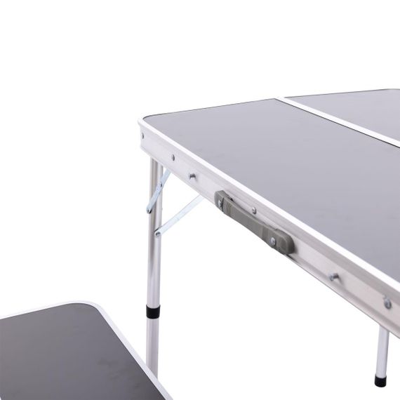 Комплект туристичний стіл + 2 лавки складні меблі Сірий Lugi JY-9060G | Зображення 3