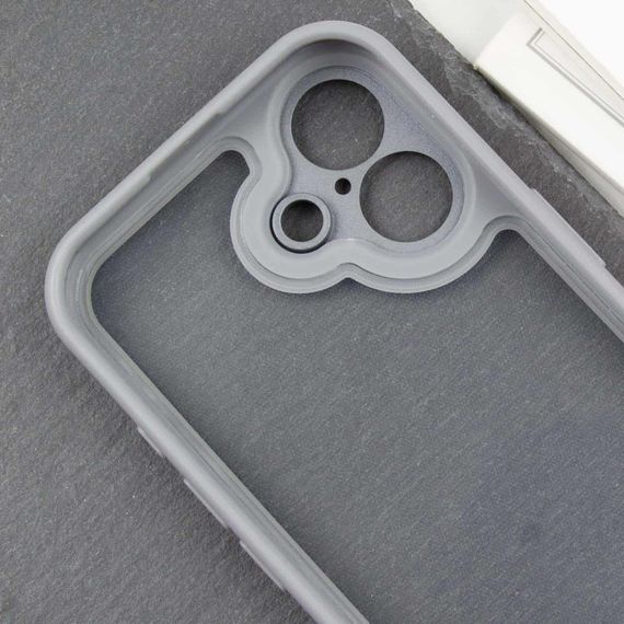 TPU чохол Transparent + Colour 1,5mm для Apple iPhone 16 (6.1") Grey | Зображення 2