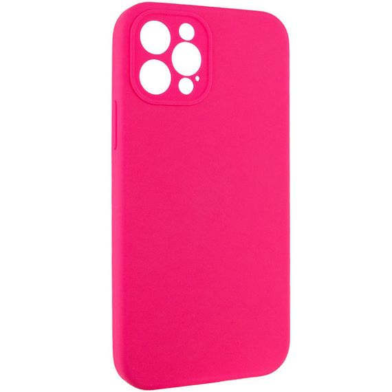 Чохол Silicone Case Full Camera Protective (AA) NO LOGO для Apple iPhone 12 Pro Max (6.7") Рожевий / Barbie pink | Зображення 1
