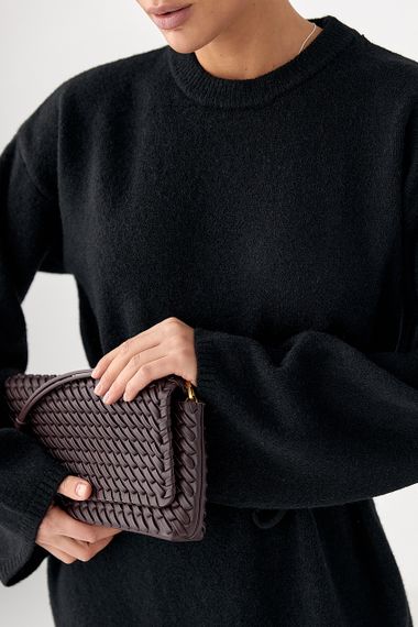 Довга в'язана вільна сукня - чорний цвет, ONE SIZE (є розміри) | Зображення 3