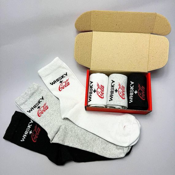 Подарочный набор мужских носков в коробке размер 40-45 3 пары разные цвета ч3бокс039 | Зображення 2