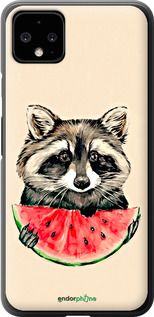 Чохол на Google Pixel 4 XL Єнотик з кавуном "4605u-1754-2448"