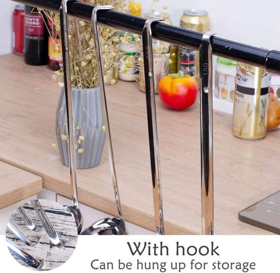 Ополоник для супу з неіржавкої сталі, 4 шт., ложка для соусу на 1/2/3/4 унції, металевий ополоник | Зображення 3