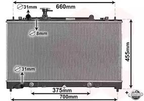 Радіатор охолодження двигуна MAZDA 6, Van Wezel (27002228)