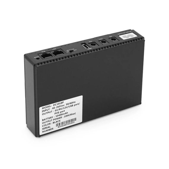 Источник бесперебойного Питания DC UPS для роутера, ONU, камер – 5V/9V/12V, многофункциональный портативный UPS с USB и кабелями | Зображення 7