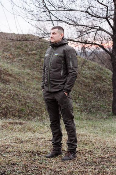 Комплект зимовий Soft Shel куртка 2в1 з відстібним утеплювачем + штани +5°С, -20°С олива