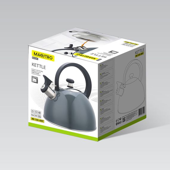 Чайник із свистком Maestro MR-1302-GREY 2.5 л сірий | Зображення 4