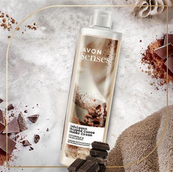 Крем-гель для душа Avon Senses с ароматом сливок и какао, увлажняющий, 500 мл