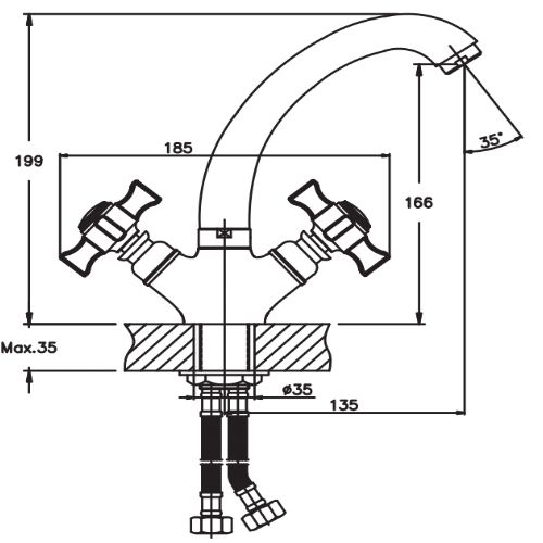 Змішувач для умивальника Haiba ZEON 272 HB0432 | Зображення 1