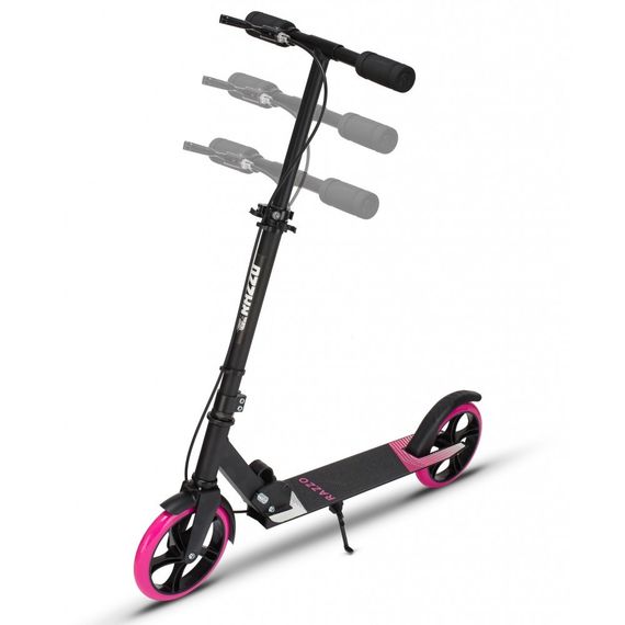 Самокат із ручним тормозом Razzo CITY 200 мм. алюмінієвий HUL1-200 Black/Pink | Зображення 3