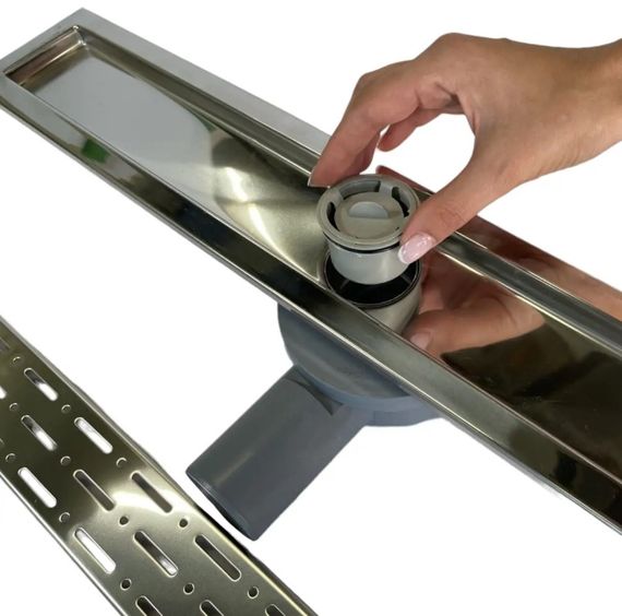 Душевой канал с горизонтальным фланцем Maxiflow VEGA LUX 50 см решетка Дождь 4078.0Y050K.050.1 | Зображення 2