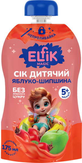 Дитячий сік яблуко-шипшина Elfik Magic 175 мл х 12 шт