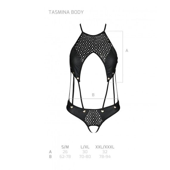 Боді з екошкіри з ремінцями та перфорацією Tamaris Body black L/XL — Passion, L/XL | Зображення 4