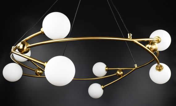 Люстра підвісна на 8 лампочок 26855 Латунь 50-150х87х87 см. | Зображення 2